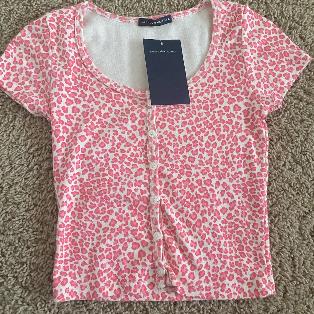 Rare pink cheetah Brandy top